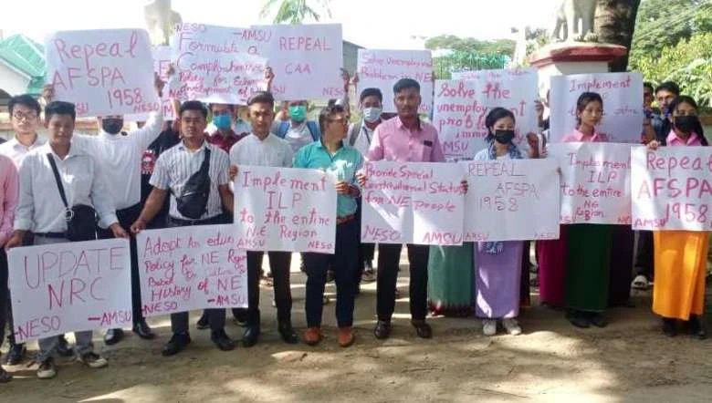 All Manipur Students’ Union holds protest, reiterates 12 demands