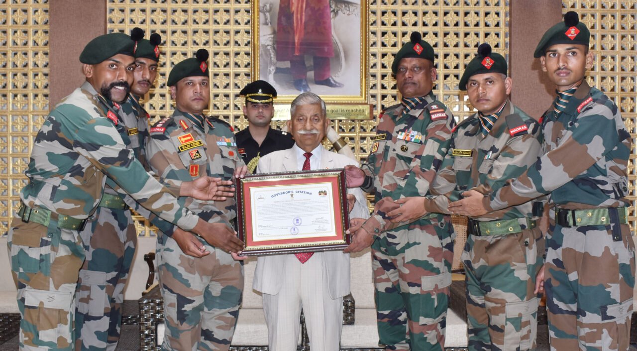 Arunachal Guv presents citation to 21 MADRAS