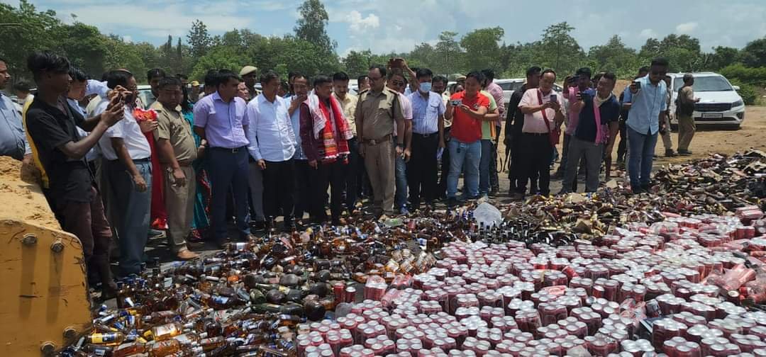 Excise dept crushes liquor bottles worth Rs 58 lakhs
