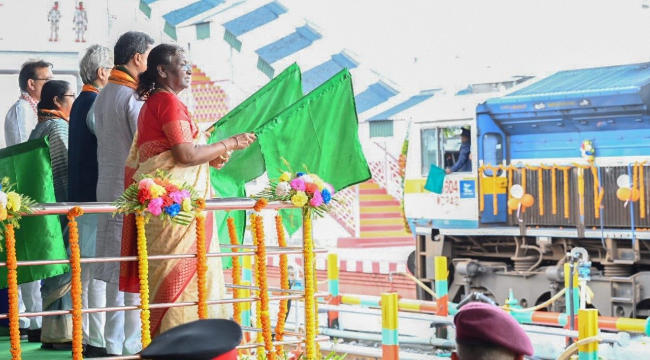 President Droupadi Murmu flags off passenger train services at Agartala