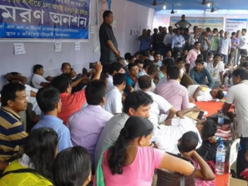 Retrenched teachers on hunger strike in Tripura