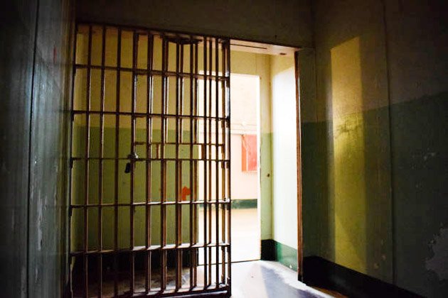 Photo taken from inside one of the Alcatraz Prison cells (Isolation, D-Block).