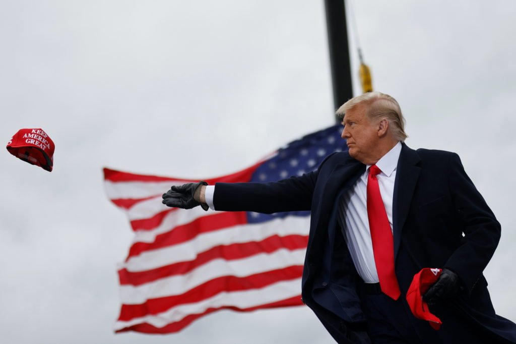 U.S. President Trump holds campaign rally in Waterford Township, Michigan