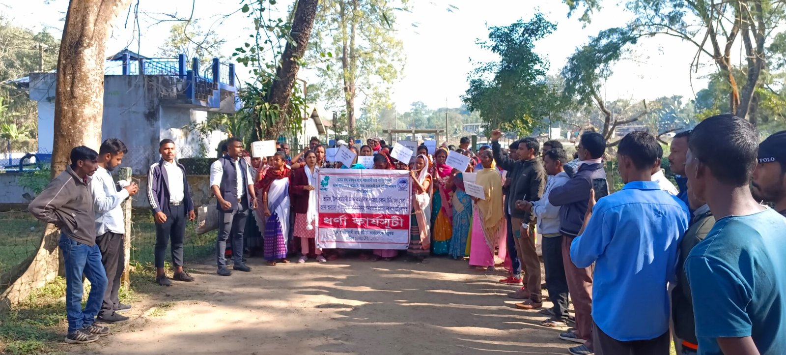 Protest erupts at Rajabari Tea Estate