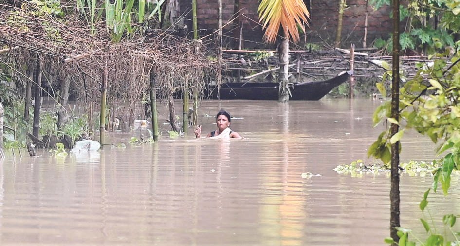 Flood affected area at Sivasagar on 04-07-24.Pix by UB Photos