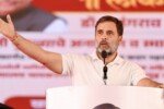 LoP Lok Sabha Rahul Gandhi addresses a public meeting, in Sangli district, Thursday,