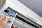 hand control air conditioner remote, controling temperature.
