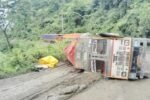 Several trucks stranded due to dilapidated condition of national highway in Mizoram