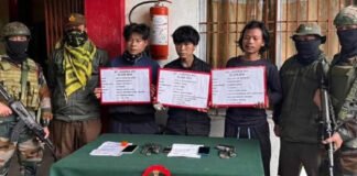 Three NSCN-K (Niki Sumi) militants arrested in Arunachal’s Tirap
